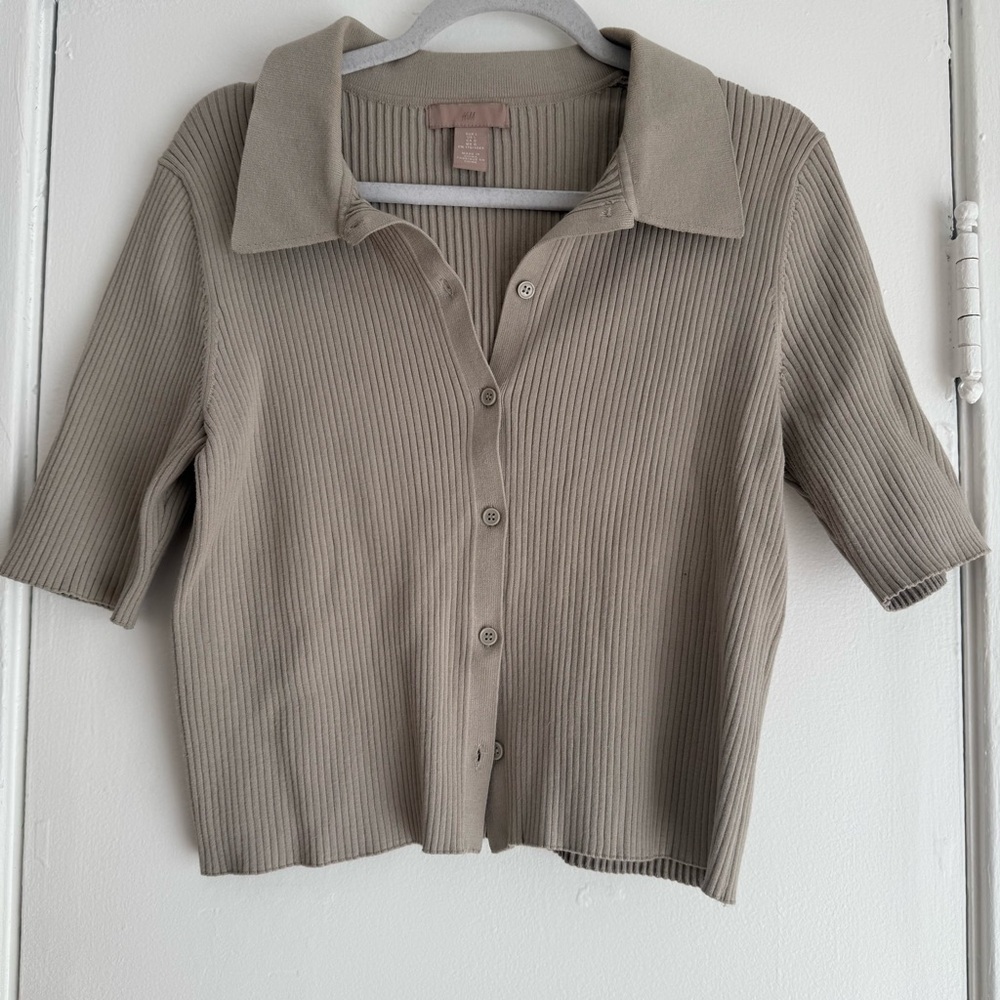 H&M Short Sleeved Fine-Knit Cardigan